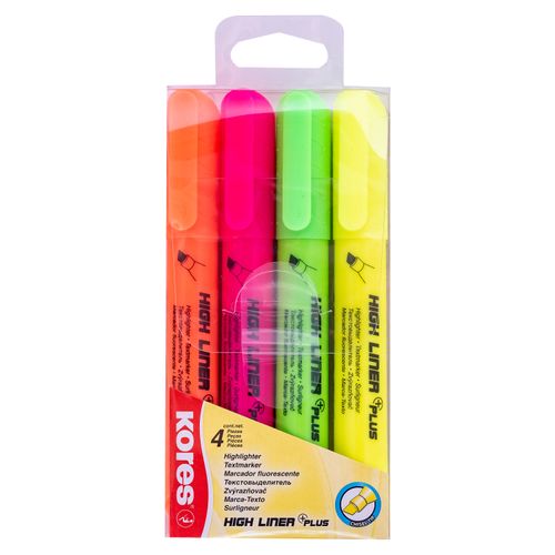 Marcadores Fluorescente Kores Higliner-4 Piezas