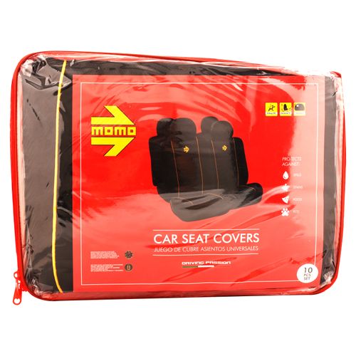 Cobertor Momo De Asiento Color Negro Con Amarillo