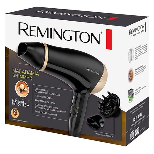 Secador Remington Macadamia Shimmer, Negro D3017