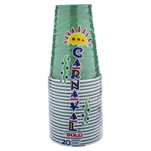 Vasos Desechables Carnaval 10oz- 20 Unidades