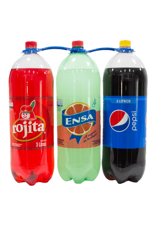 3 Pack De Gaseosa Pepsi Mas Gaseosa Sabor Toronja Ensa Mas Gaseosa Rojita -9000ml