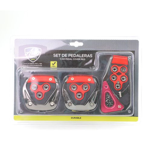 Set De Pedaleras Auto Drive Color Rojo