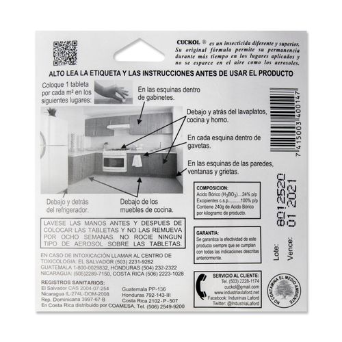 Mata Cucarachas Cuckol Cebos - 22 g