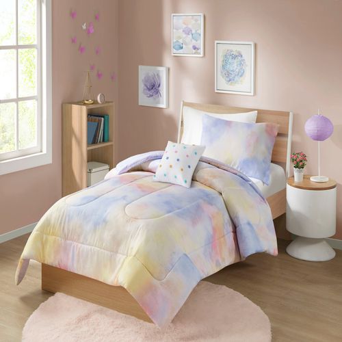 Edredon Mainstays Kids Tie Dye Twin Niña 3Pzs