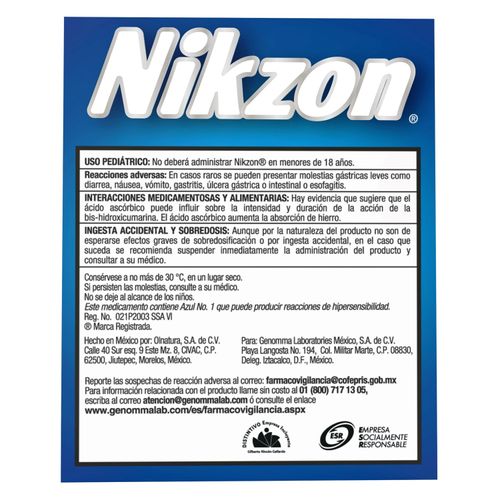 Tabletas Masticables Nikzon- 40 Unidades