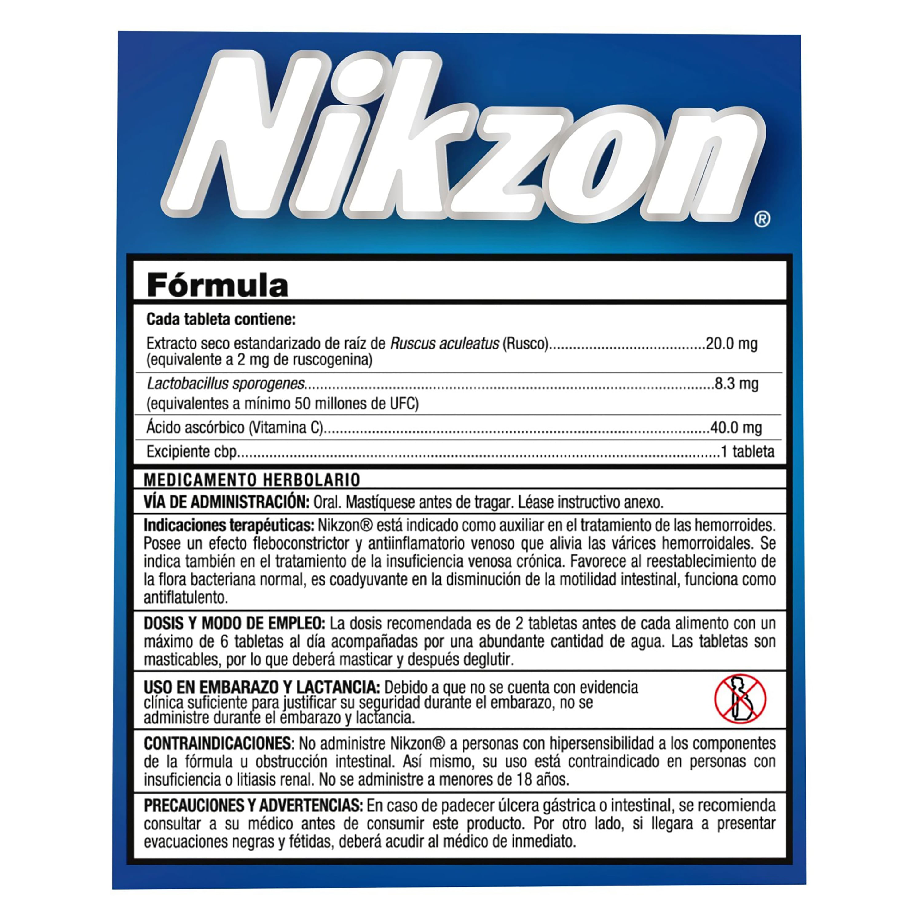 Comprar Tabletas Masticables Nikzon- 40 Unidades | Walmart Nicaragua