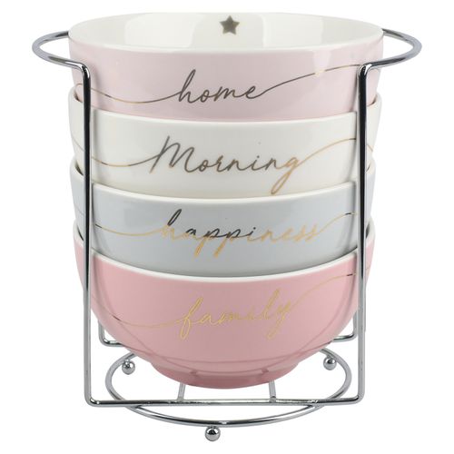 Set De 4 Tazones Mainstays De 5.5Plg Porcelana Con Dos Tonos