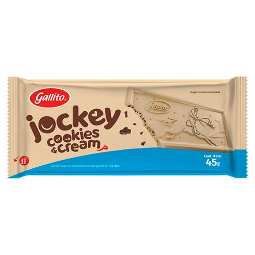 Chocolate Gallito Jockey Cookies Cream 45Gr