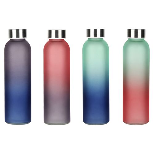 Botella De Vidrio 2 Tonos 500 Ml