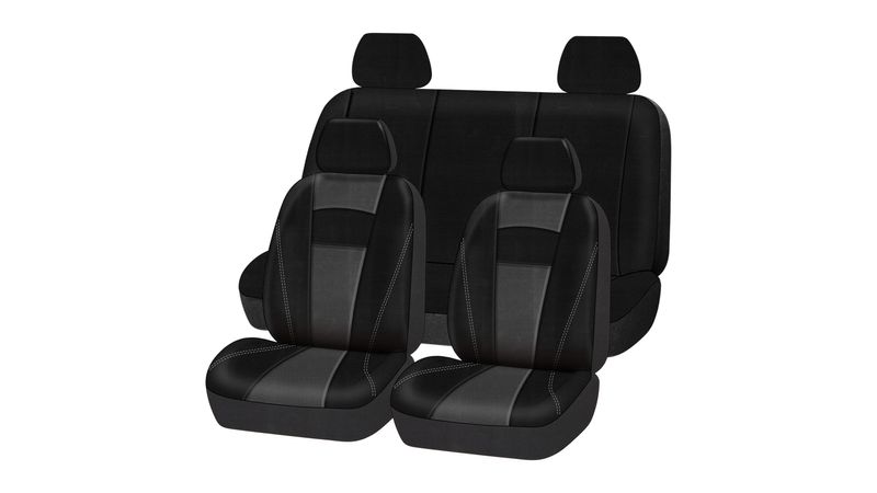 FUNDA ASIENTO ANATOMICA DRIVER POLIPIEL COLOR NEGRO / GRIS –  RepuestosGuadarrama