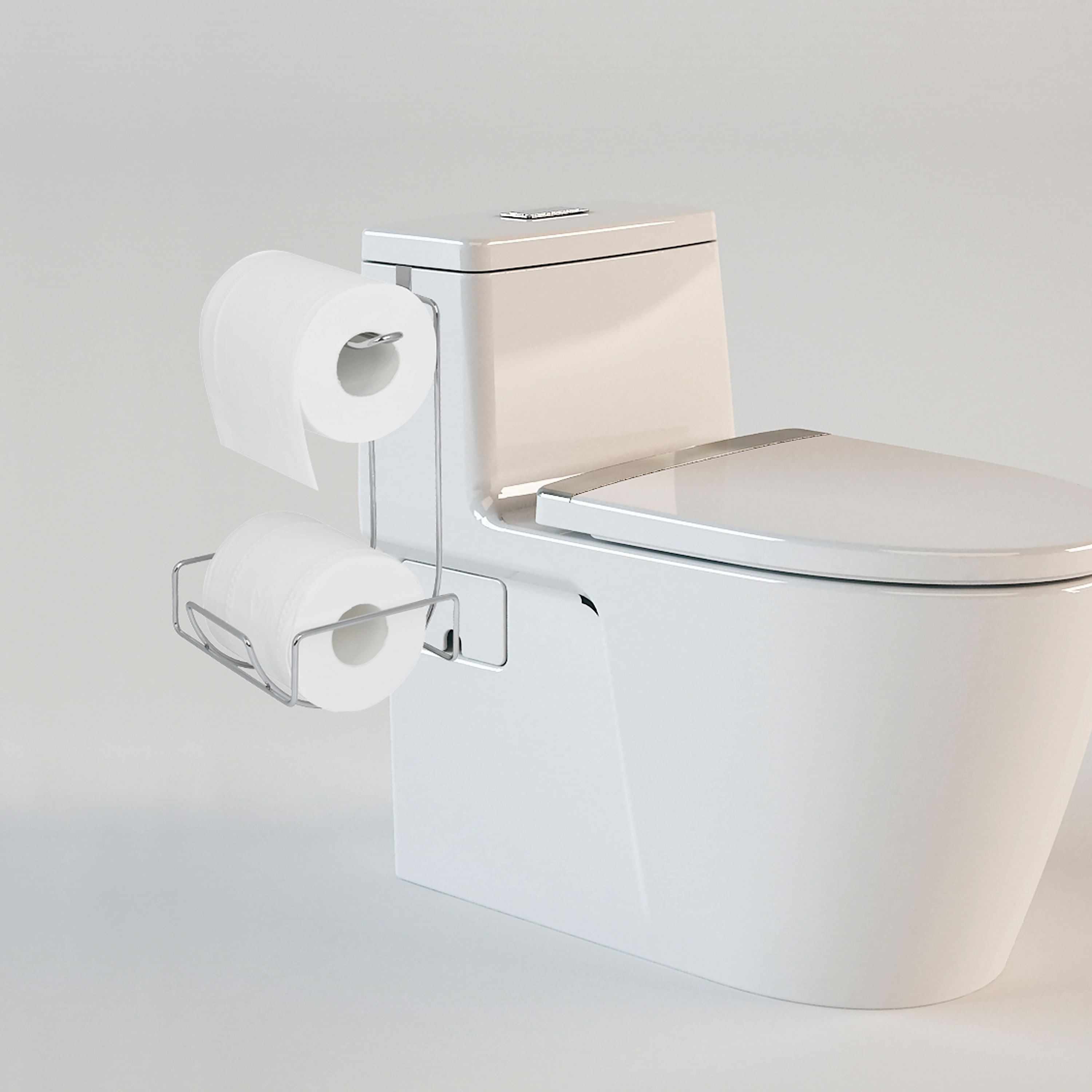 Portarrollos de papel higiénico y escobilla WC Cromo Plata - Decoración de  baño - Eminza