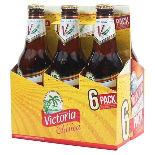 6 Pack De Cerveza Victoria Clasica Botella -2100ml