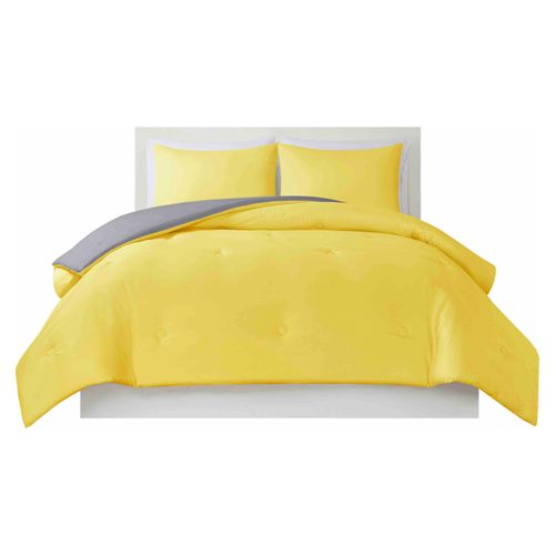 Edredon Mainstays Color Amarillo Gris-3 Piezas