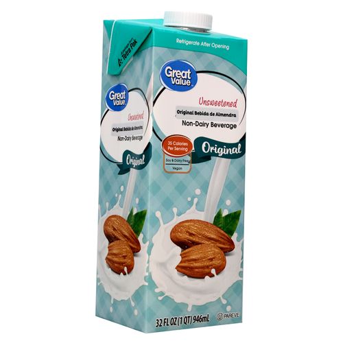 Bebida Vegetal Great Value De Almendra Tetra - 946ml