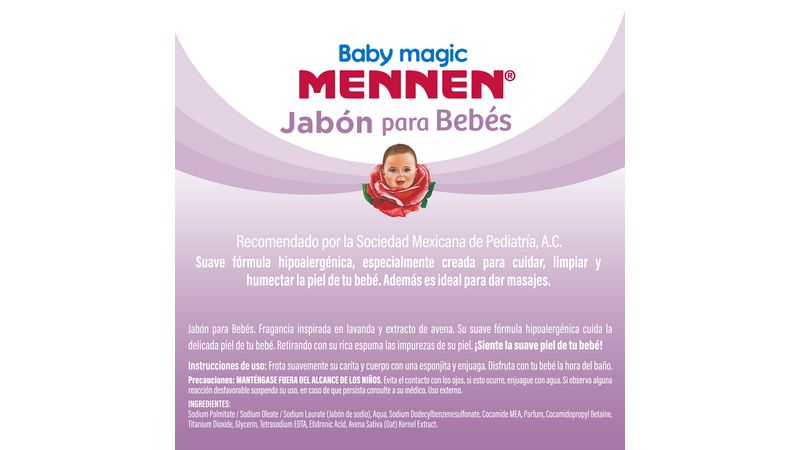 Jabón en Barra Mennen Baby Magic para bebé Cremosa Espuma 90g
