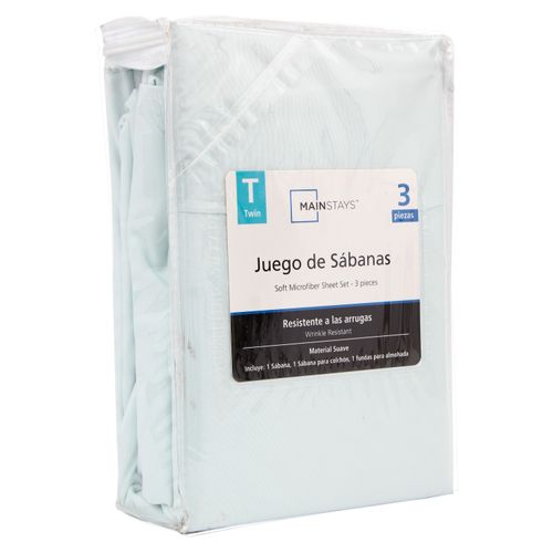 Set de sábanas Mainstays individual aqua - 3 pzas
