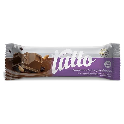 Chocolate Tutto Barra Con Pasas -92gr