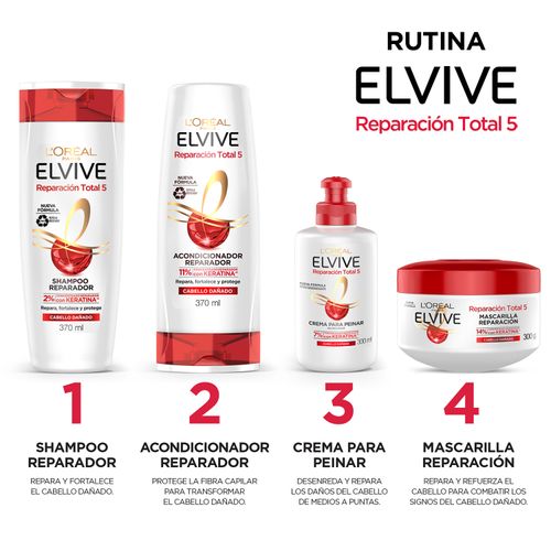 Shampoo Reparador L'Oréal Paris Elvive Reparación Total 5 - 370ml