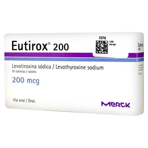 Eutirox 200mg 50 Tabletas - Caja  -Precio indicado por Unidad-