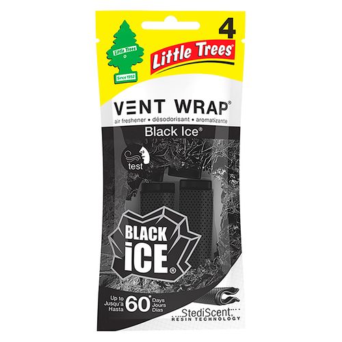 Aromatizante Little Trees vent wrap black ice - 4 uds