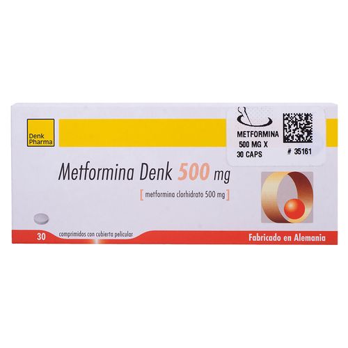 Metformina Denk 500mg 30 Tabletas - Unidad  -Precio indicado por Unidad-