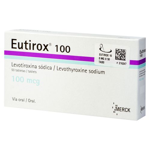 Comprimidos Eutirox 100 mg-50 Tabletas