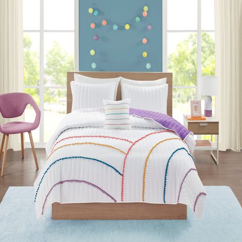 Cubrecama Mainstays Kids Arcoiris Full Niña 4Pzs