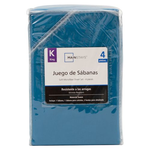 Set de sábanas Mainstays king colores surtidos - 4 pzas