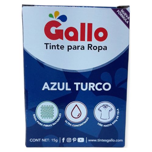 Tinte En Polvo Gallo Para Ropa Color Azul Turco - 15gr