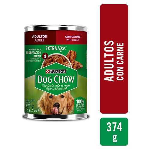 Alimento Húmedo Perro Adulto Purina Dog Chow  Con Carne 374g
