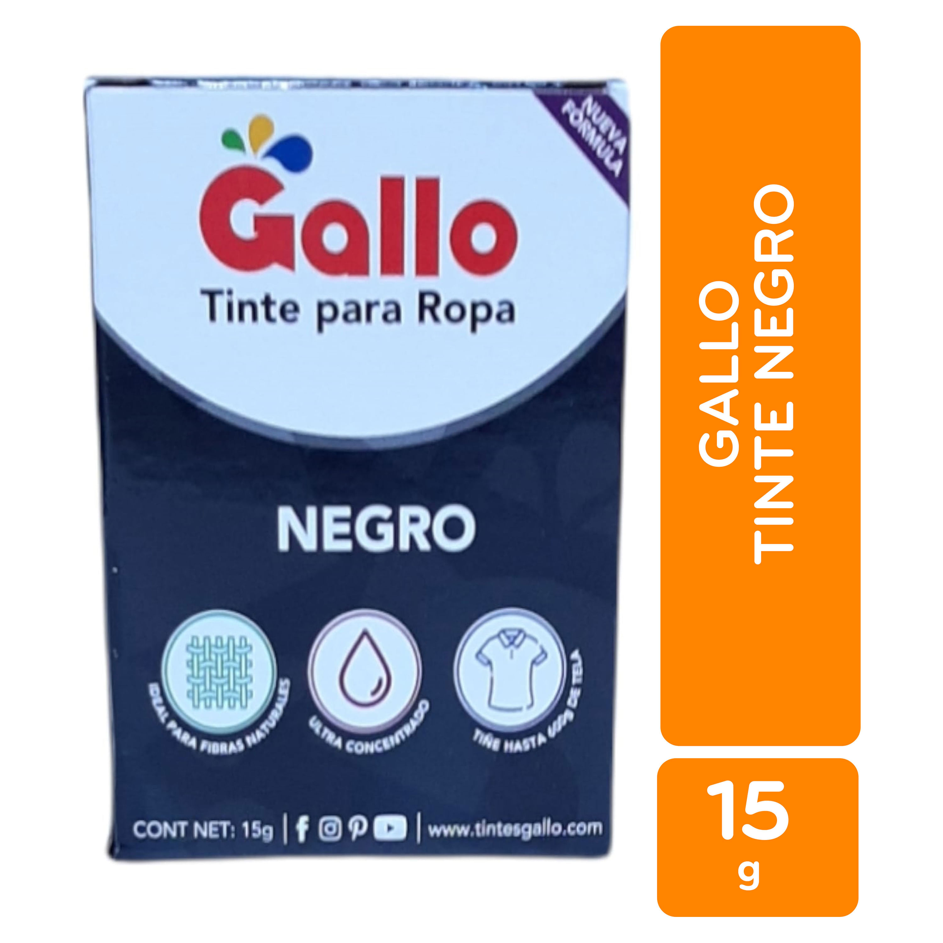 Gallo tinte para ropa color negro (caja 15 g), Delivery Near You