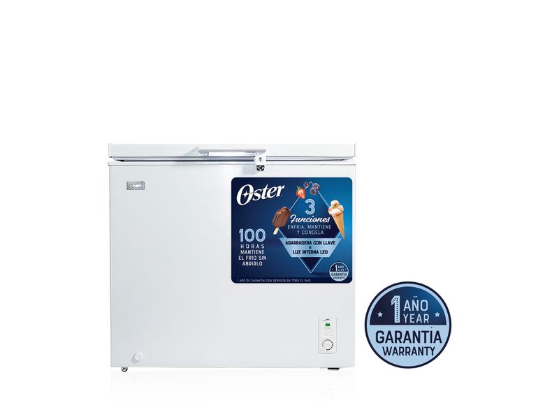 Congelador-Horizontal-Oster-Canasta-Plastica-Control-Mecanico-Interior-Blanco-Triple-Funcion-Congela-Enfria-Y-Mantiene-200-Lt-7-Pies-Cubicos-1-12793