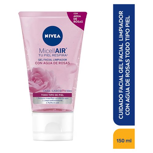 Gel Nivea Facial Limpieza Rosas - 150ml