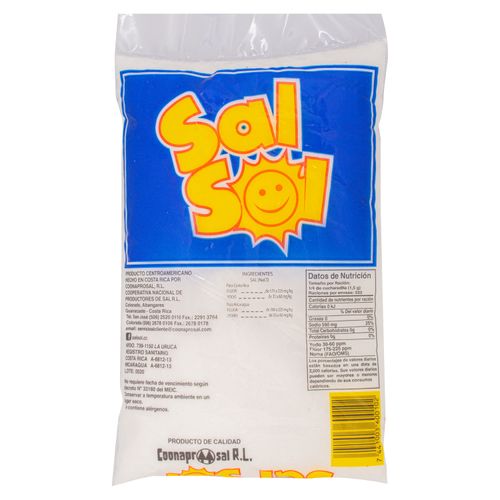 Sal Sol refinada con yodo y fluor bolsa - 500 g