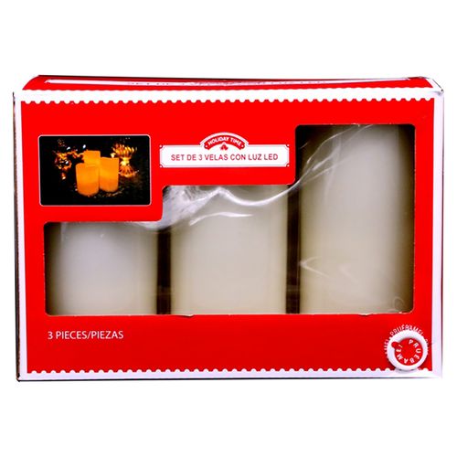 Velas Holiday Time Luz Led Set 3u Wm