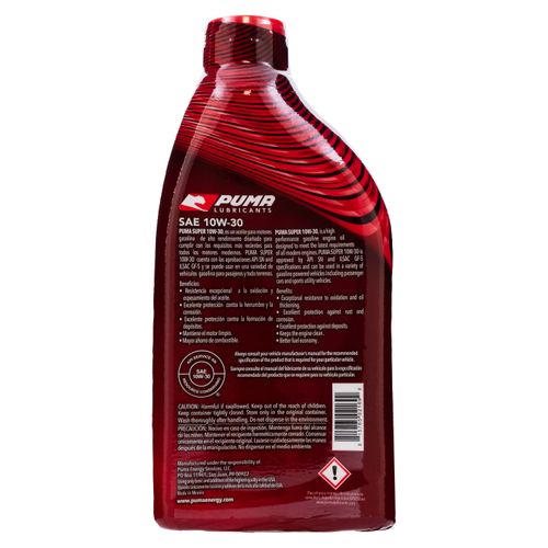 Aceite para motores a gasolina Puma super  10w/30w -  946 ml