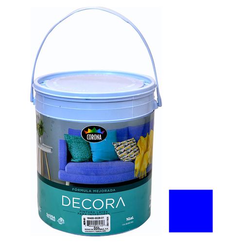 Pintura Latex Decora Formula Mejorada Para Interiores Color Azul - 1 Galon