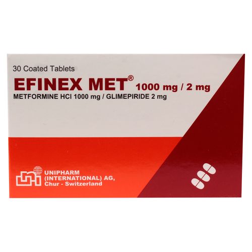 S Efinex Unipharm 30 Tabletas Met - 1000mg2mg  -Precio indicado por Unidad-