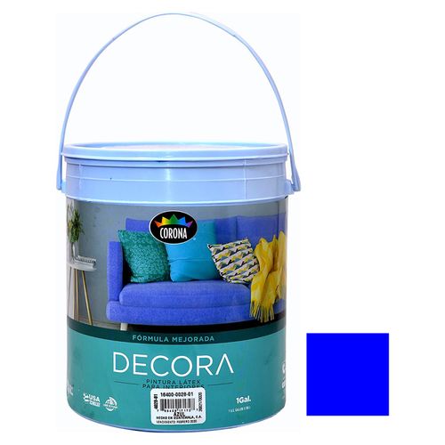 Pintura Latex Decora Formula Mejorada Para Interiores Color Azul - 1 Galon