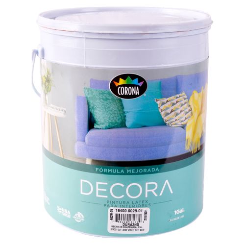 Pintura Latex Decora Formula Mejorada Para Interiores Color Durazno - 1 Galon