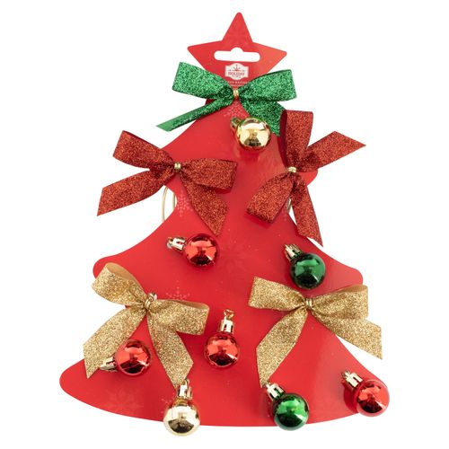 Set Adornos Mini Arbol Holiday Time 13u