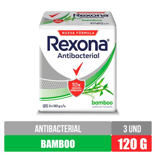 3 Pack Jabón En Barra Rexona Bamboo - 360gr