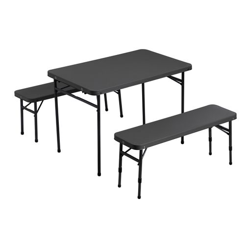 Set Mesa Y Banca Mainstays De Resina Color Negro