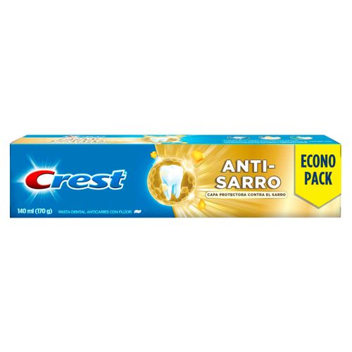 Pasta Dental Crest Anti-Sarro Anticaries Con Flúor 140 ml