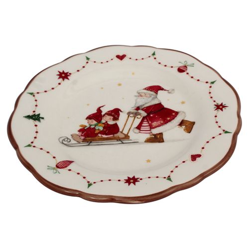 Plato Holiday Time Redondo Diseño Navideño