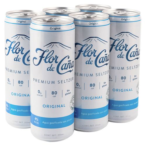 6 Pack Flor De Caña Premium Seltzer Original - 355ml