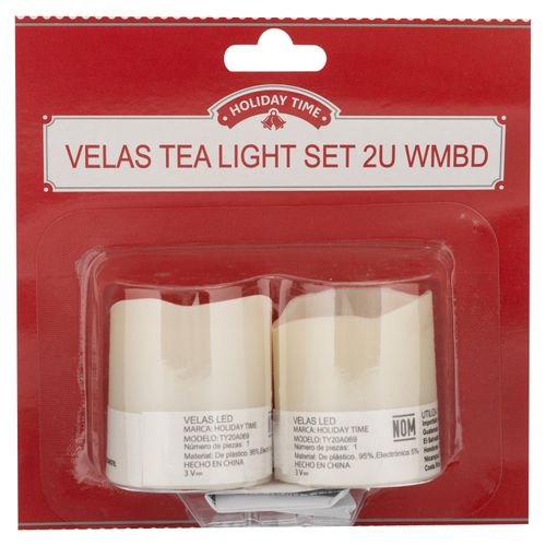 Set 2 Velas Holiday Time Tea Light