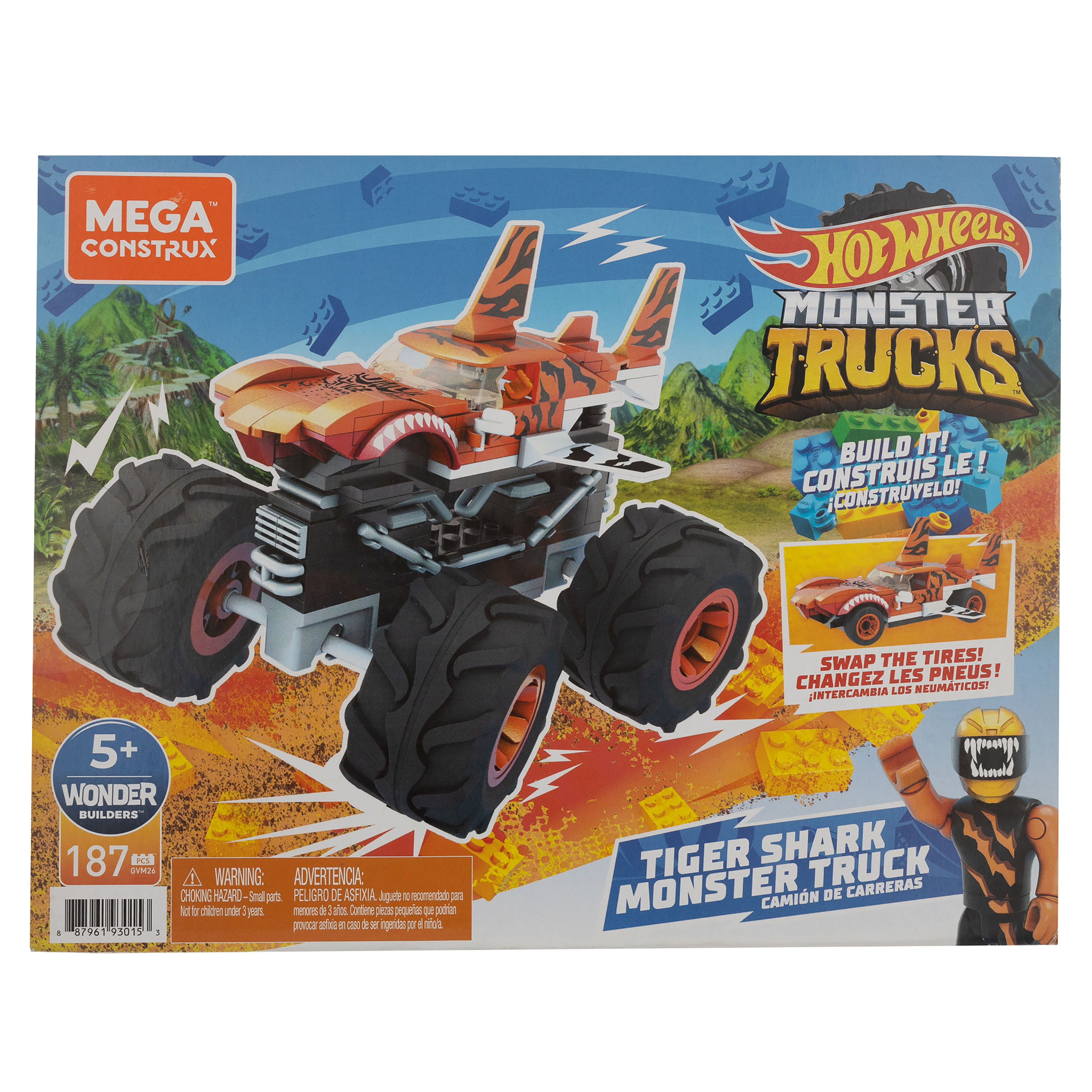 Comprar Monster truck Mattel hot wheels mega construx 187 pzas Walmart Nicaragua