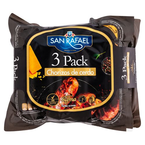 Chorizos De Cerdo Saborizados, Sin Glúten 3 Pack - 900g