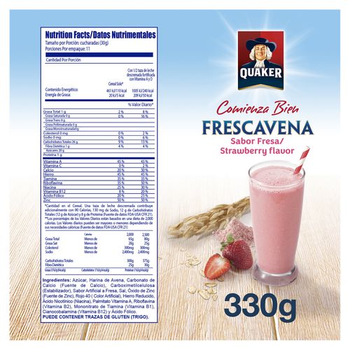 Bebida en polvo Quaker frescavena de fresa - 330 g